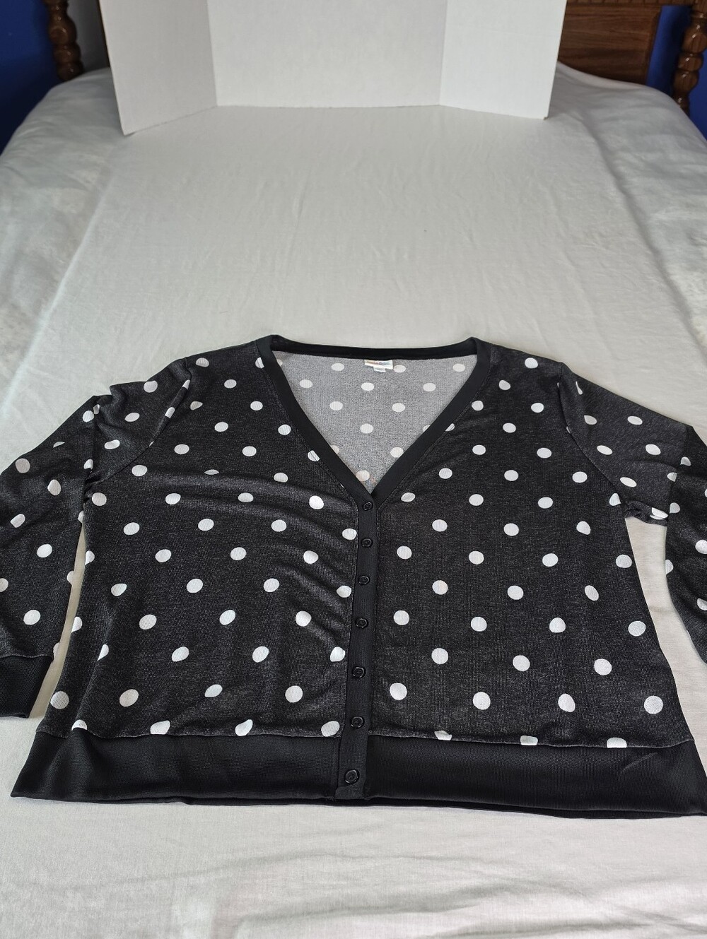 LuLaRoe Cheryl Women's XL Polka Dot Button Down Cardigan Sweater Long Sleeves